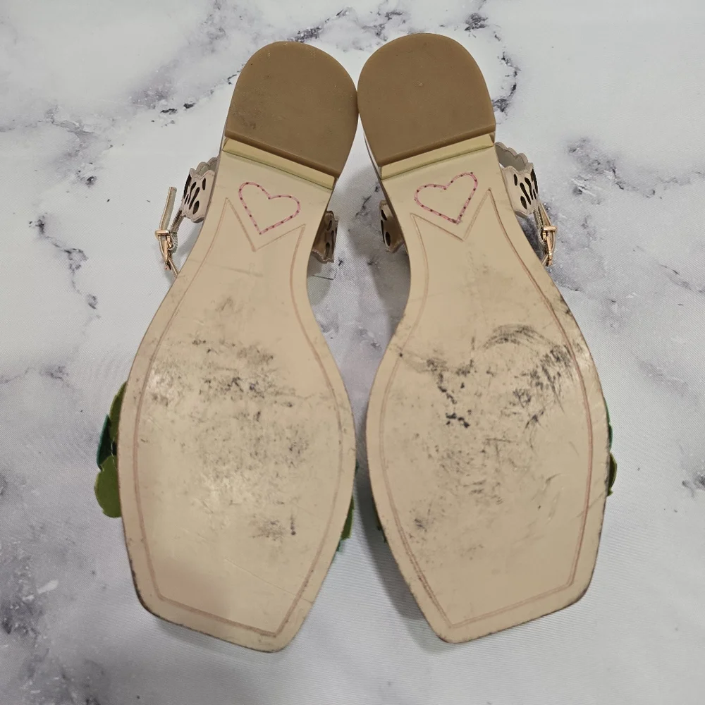 🍉🍍 SOPHIA WEBSTER 🍇🍋 Lilico Fruit Flat Sandal Rose Gold - EU 38.5 - HTF EUC